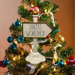Rae Dunn Santa’s Workshop Sign